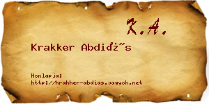 Krakker Abdiás névjegykártya
